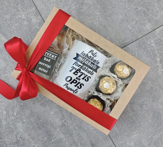 Dāvanu komplekts 2 variants "Pats labākais mīļākais foršākais Tētis un Opis pasaulē"