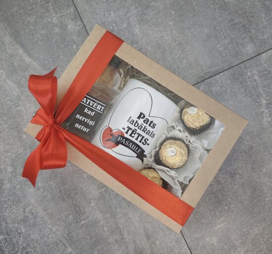 Dāvanu kaste "Pats labākais Tētis pasaulē" sirdī 2 variants 