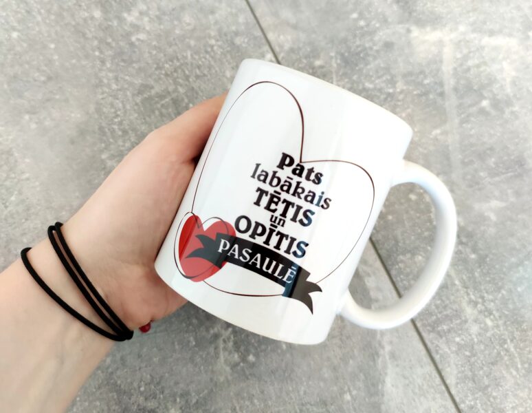 Krūze "Pats labākais Opis un Tētis pasaulē" (sirsniņā)