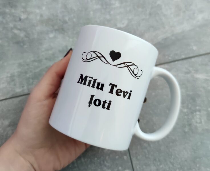 Krūze "Mīlu Tevi ļoti" (balta)