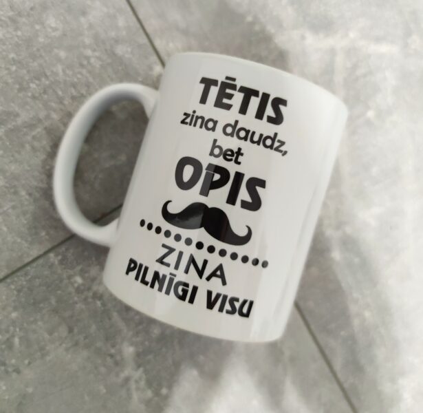 Krūze "Tētis zin daudz, bet Opis ziņā Pilnīgi visu"